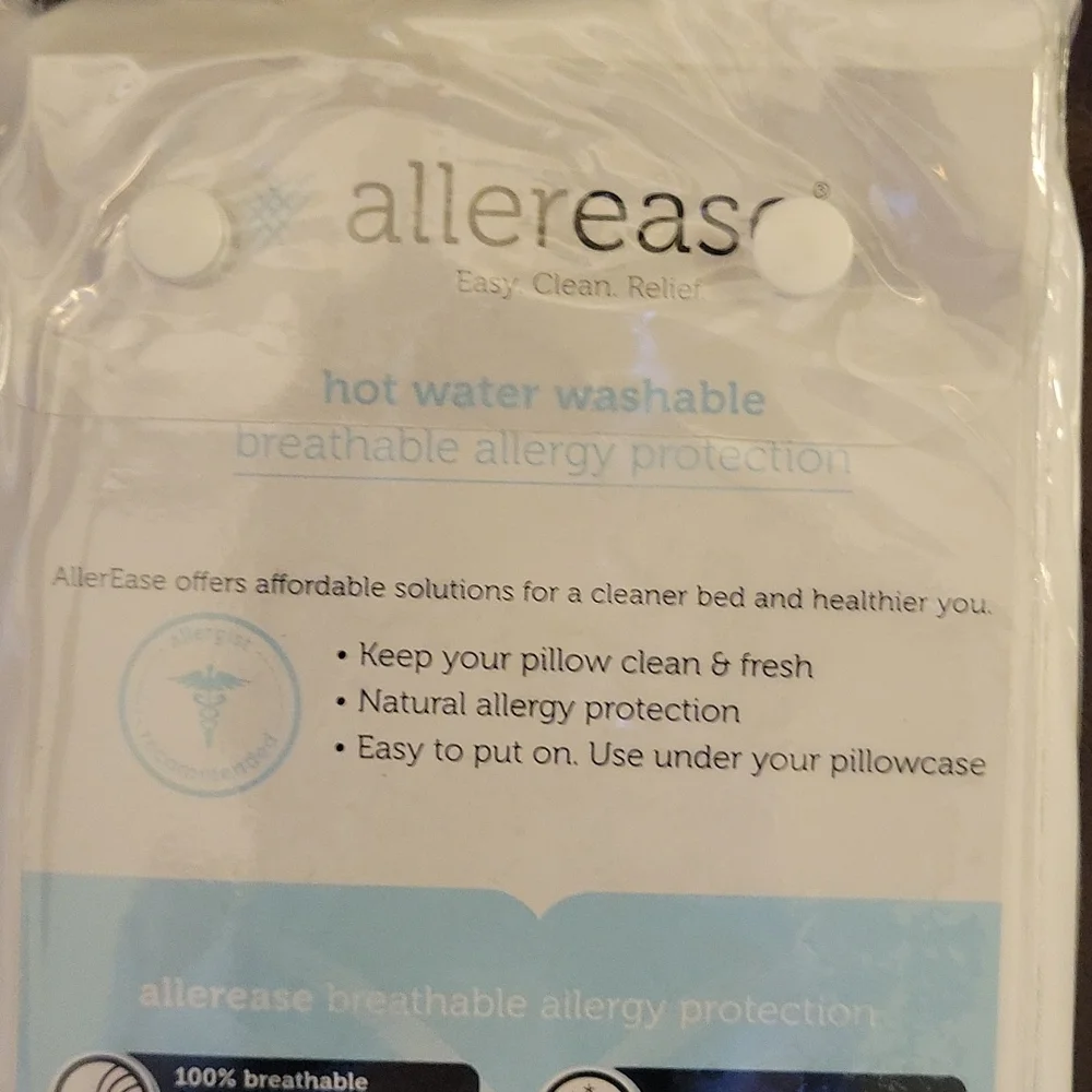 Allerease King Size 2 pk pillow protector white Breathable allergy protect New … - Picture 5 of 6